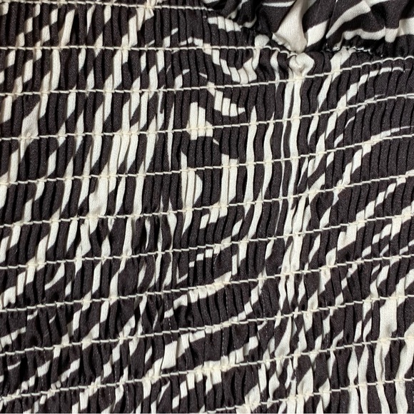 WAYF Heartbreaker Smock Waist Blouse in Espresso Zebra - Picture 11 of 13